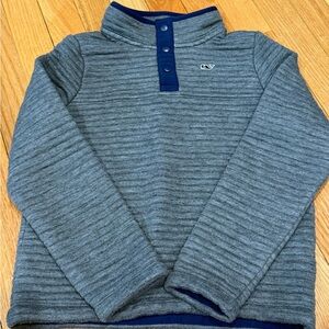 Vineyard Vines Gray 1/4 Button Up Sweater